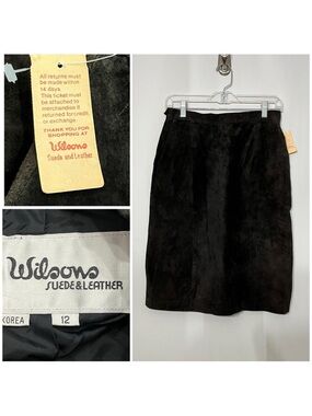 Wilson Black Suede Midi Skirt
